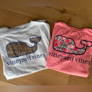 Vineyard Vines Whale Tees in White and Pink